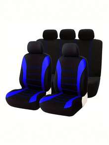 4 Buah Set Sarung Jok Mobil Universal - Pelindung Jok Mobil Kain Bernapas Bergaris Hitam - Cocok untuk Sedan, SUV, Truk, Van - Kit Aksesori Interior Lengkap - Pemasangan Mudah dan Tahan Lama - A - View 18