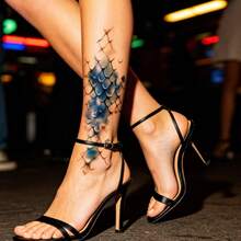4pcs Fish Scale Temporary Tattoo Stickers, Body Tattoo Decoration, Waterproof Temporary Tattoo, Easy To Apply Makeup Accessories, Party Makeup Supplies - Multicolor - View 6