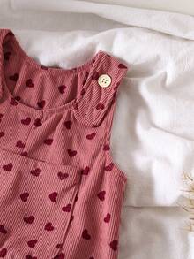 1 buah Overall Bayi Bahan Korduroi Celana Panjang, Musim Semi/Musim Gugur - Rose Red - View 5