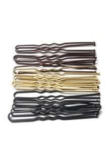 150pcs/50 Pieces/20 Pieces Set Solid Color U-Shaped Clip Straight Hair Clip For Hair Dyeing And Perming.Halloween Hair Accessories, Travel Essentials - Black - View 8