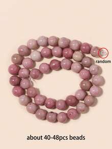 1 Untai Manik-manik Kayu Bulat Berbentuk Renda, Batu Akik dan Rhodonit Alami, Aksesori Lepas untuk Pembuatan Perhiasan, Gelang, Kalung, DIY 4 6 8 10mm - MultiWarna - View 12