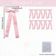 10 piezas/5 piezas/1 set de lazos de satén rosa con 3 metros de cuentas de perlas falsas, lazos prefabricados para árbol de Navidad, corona, puerta, chimenea, decoración interior DIY, lazos elegantes para boda, baby shower, revelación de género, cumpleaños y propuesta. Decoración de fondo de habitación, decoración de fiesta - rosa - Ver 3