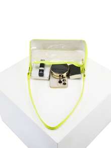 Women's PVC Transparent Small Crossbody Bag, Fashion Summer Niche Shoulder Bag, New Cool Versatile Jelly Bag - fluorescent yellow - View 7