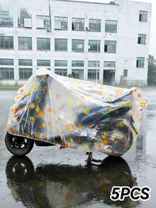 1/3/5pcs Universal Electric Bicycle, Bicycle And Motorcycle Sunshade Cover, Thickened Waterproof Windproof All-Season Vehicle Cover, Outdoor Dust Protection Cover - Random Color - Multicolor - View 7