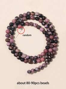1 Untai Manik-Manik Rhodochrosite Alami Cocok untuk Membuat Gelang, Kalung, dan Anting-Anting DIY, Aksesoris Perhiasan 4/6/8/10mm - MultiWarna - View 9