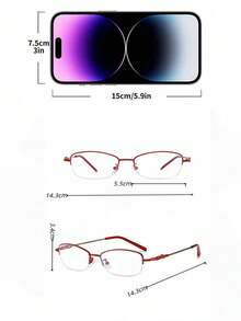 A Pair Of Unisex Metal Semi-Rimless Glasses Featuring A Stylish, Unique, And Artistic Design With Clear Lenses. - Leopard - View 7