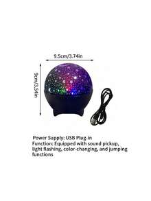 Dreamy Starry Sky Moon Projection Lamp - USB Powered, Multi-Color Light Effects, Romantic Atmosphere For Bedroom, Creative Decorative Night Light, LED Atmosphere Music Sync Color Changing Projection Lamp, Suitable For Bedroom, Game Room And Office Party Gathering - Multicolor - View 9