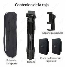 Trípode De Cámara De Aluminio De 180, Tripié Para Celular - Negro - Ver 8