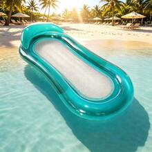 1 pieza Flotador inflable de malla transparente, hamaca de agua plegable, silla flotante cómoda de malla transpirable, múltiples colores macaron disponibles, juguete de relajación de verano de PVC duradero, regalo adecuado para adultos - Multicolor - Ver 8