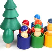 Wooden Children's Stacking Blocks Rainbow Building Blocks Toy Children's Open Thinking Space Imagination Construction Blocks Toy Children's Asymmetrical Assembly Blocks Intelligence Development Toy Children's Gift - Multicolor - View 4
