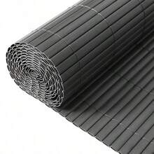 Grey Privacy Screen PVC Slat Bamboo Effect Fence Garden Privacy Screen Fencing Shade Border Screening Roll - Gray - View 9