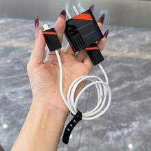 6件組彩色銀黑卡通摩托車圖案手機殼 + 充電頭保護套 + 線材保護套 + 收納繩 + 數據線保護纏繩 TPU 防摔保護殼，適用於 Apple 6 7 8 XXs XR XS Max 11 12 13 14 15 16 Pro Max，適合作為情侶、女性、女兒、男朋友、女朋友、青少年女孩的生日與聖誕禮物 - 彩色 - 查看 5