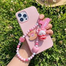 Official Licensed Series Pearlescent Beaded Keychain, Cute Cartoon Character Bag Charm For Backpacks, Handbags & Keys, Fashion Collectible Gift Accessory, Ages 14+ - Pink - View 3