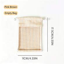 Tas Display Serut Kotak-kotak, Tas Penyimpanan Mini dengan Jendela Transparan, Tas Penyimpanan Boneka Figur Portabel, Cocok untuk Kosmetik, Earphone, dan Barang-Barang Kecil. - MultiWarna - View 9