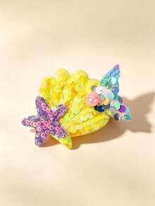 1/2/6pcs Star Pearl Mermaid Tail Hair Clips, Sequin Colorful Handmade Hair Clips For Daily Wear, Holiday Party - Multicolor - View 17