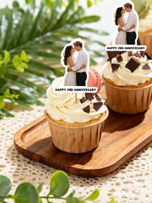 10/25/50/100/150pcs DIY Customized Photo + Text Cake Toppers, Personalized Cake Decorations, Custom Name Decor, Birthday Anniversary Wedding Use, Custom Face Stickers, Custom Text Funny Birthday Decor, Tabletop Decoration - Multicolor - View 8
