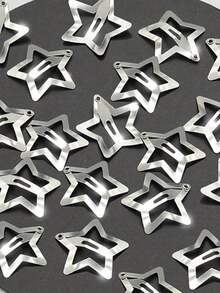 60/30/10-Piece Star Hair Clip Set – A Y2K Fashion Essential. These Stylish Star-Shaped Clips Make It Easy To Create Both Sweet And Androgynous Hairstyles; A Must-Have Accessory Set For Outings And The Back-To-School Season. - One Size Fits All - View 7