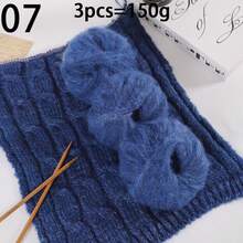 CHARM ELVES 150g/3pcs Multicolor Mohair Yarn, Colorful Gradient Floral Pattern Yarn, Handmade Knitting & Crochet Material, High-End Quality, Suitable For Making Fashionable Men's & Women's Sweaters, Scarves, Hats, Blankets And Other Knitted Items - 150g/3pcs - View 7