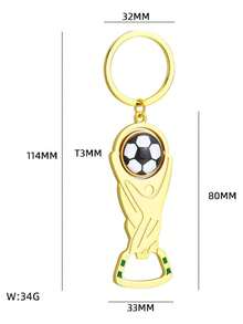 1pc Summer Carnival Essential World Cup Bottle Opener, Keychain With Exquisite Casting And Outstanding Texture, Durable For Repeated Opening Without Deformation Or Fading. Classic Trophy Shape With Rotatable Soccer Ball Detail, Combining Collection And Play Value. Compact And Portable Keychain Design, Space-Saving Storage, Convenient For Carrying. Perfect For Home Gatherings, Watching Game Parties, Fan Parties, Soccer Parties. - Multicolor - View 6
