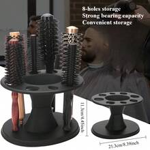 Round Hairbrush Storage Rack, Multi-Slot Scissors Holder And Comb Organizer, Desktop Blow Dryer Storage Rack, For Styling Tools, Professional Salon Hair Station Accessories, Bathroom Makeup Storage Box, Suitable For Makeup Room, Bedroom - Multicolor - View 2