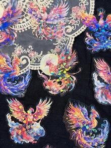 10入/包復古鳳凰主題貼紙，適用手帳DIY拼貼裝飾、剪貼簿、日記本、學校用品 - 鳳凰鳴 - 查看 11