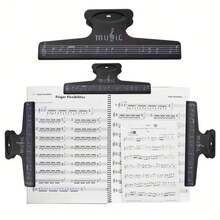 1/2pcs Solid Color Musical Note Shaped Sheet Music Clip, High Elasticity Metal Snap Integrated Stamping Process, Minimalist Artistic Instrument Style, Anti-Flip Stable Grip For Sheet Music Paper, Suitable For Piano, Guitar, Violin, Erhu Performance And Classroom Music Accessories - Multicolor - View 1