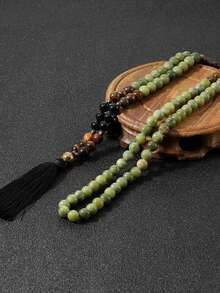 YAUKIA Women'S Southern Jade Wealth Necklace , Relieves Stress , Enhances Communication , Calming Accessory , Tranquil Jewelry , Yoga Meditation Jewelry - Multicolor - View 3