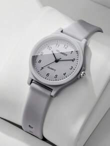Women's Silicone Watch, Fashion Minimalist Digital Dial, Classic Elegant Quartz Wristwatch (1pc/Set), Watch Box Not Included - Grey - View 9