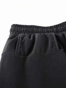 1pc Men's Summer 2-In-1 Sports Shorts, Fitness Shorts, Running Anti-Chafe Lined Shorts Set - Black - View 7