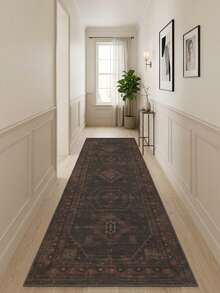 1pc American Classic Distressed Artistic Moroccan Classical Persian Totem Long Runner Rug, Bathroom, Kitchen, Doorway, Entrance, Hallway, Bedside, Living Room, Bedroom, All-Season Soft Machine Washable Mat, Aesthetic Home Decor - Multicolor - View 2