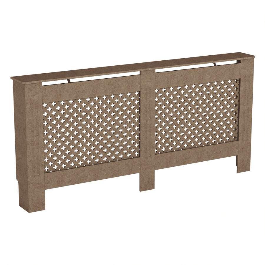 Home Discount Vida Designs Oxford Natural Radiator Cover Heat Protection Adjustable Cross Pattern Design With Wooden Shelf Top Display Hallway MDF Cabinet Easy To Install - Natural - View 1