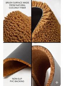 40x60 Cm Natural Coir Doormat With Durable 100% PVC Backing – Non-Slip, Dirt-Repellent Brush Surface – 18–22 Mm Thick, Durable Mat For Indoor And Outdoor Use - Brown - View 3