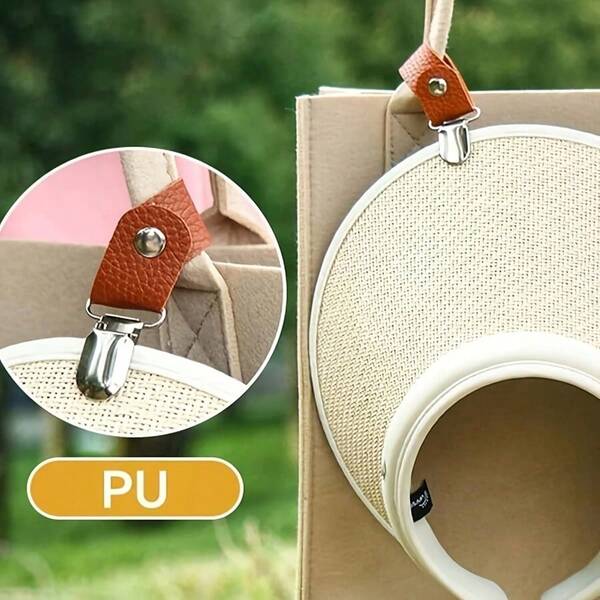 3pcs Multi-Function Leather Hat Clips, Suitable For Travel And Camping, Can Securely Attach Hats To Bags Or Luggage. PU Leather Hat Clips, Multi-Function Baseball Cap Clips, Travel Hat Clips