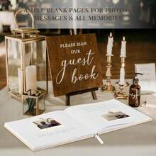DWedding Guest Book With 108 Blank Pages - Elegant Linen Hardcover Guestbook Wedding Reception For Sign In And Photos -  Guest Book For Wedding Bridal Shower Baby Shower Sage Green - Sage Green - View 4