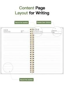 Horizontal Spiral Notebook, 140 Pages, Bullet Grid Notebook For Journaling And Note-Taking, Writing Journal, A5 (15.24 Cm X 20.32 Cm), Unisex Gift, Office Supplies For Women, Desk Accessories, Back To School Supplies - A5 - View 8