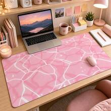Glitter Cracked Marble Large Vanity Mat, Shiny Star Line Print Non-Slip Rubber Extended Mouse Pad, Waterproof Long Keyboard Pad, Suitable For Makeup Table, Office Desk Decoration - View 12