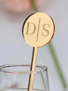 Personalized Wedding Drink Stirrer Custom Name Stir Sticks For Weddings Gold Silver Mirror Acrylic Cocktail Stirrer Bar Event Decors Wine Charm Name Stirrers For Party Guests - Multicolor - View 4