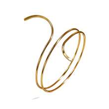 3pcs/1pc European & American Minimalist Smooth Metal Arm Cuff, Adjustable Water Drop Shaped Arm Ring, Vacation Style, Ins Influencer Same Style Arm Jewelry - Gold - View 6