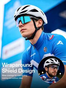 SCVCN Kapvoe Half-Frame Fashion Sports Glasses, Suitable For Outdoor, Travel, Driving And Daily Life. Windproof Sports Goggles, Suitable For Hiking, Running, Driving, Cycling And Fishing. Sports Style, Suitable For Beach, Unisex. - Multicolor - View 4