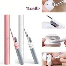 1件裝 粉色/白色 3合1耳機清潔刷套組，相容 Apple Earbuds (Pro 1/2)，含矽膠防塵塞，便攜式無線耳機收納盒清潔工具，藍牙耳機清潔筆，多功能清潔套件附軟毛刷，適用於華為、藍牙耳機 - 彩色 - 查看 2