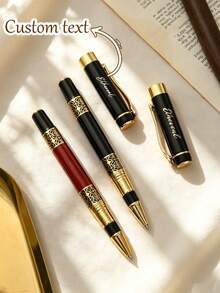 Business Metal Signature Pen, Customizable Engraved Logo, High-End Office Gift Gel Pen, Personalized Small Gift - Round - View 6