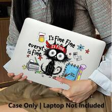 1件裝 卡通貓 UV 印花圖案筆電保護殼，透明硬殼保護套，適用於 MacBook Air 和 Pro，耐用塑料 - 查看 2