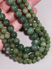1 String Natural Green Jasper Agate Beads Stone Round Accessories Beads For Girls Jewelry Making Diy Lovers Bracelet 6 8 10mm - Multicolor - View 2