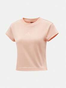 Adidas Women's W FI SL BB TEE Short Sleeve Knit Collarless T-Shirt TKD7756 - Baby Pink - View 1