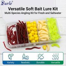 161Pcs Soft Bait Lure Kit With Mealworms Earthworms Corn And Bloodworms For Freshwater Fishing - Multicolor - View 3
