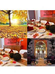 50/250 pezzi Foglie di acero artificiali, decorazione autunnale di colore misto, adatte per decorazione autunnale domestica, Ognissanti, Ringraziamento, matrimonio, evento, festa, decorazione da tavolo, fiori artificiali, piante finte - Multicolore - Visualizzare 8