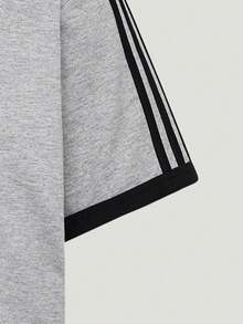 Adidas Originals Camiseta de manga corta sin cuello de punto MICKEY WISH camiseta para hombre TK7775 - Gris - Ver 6