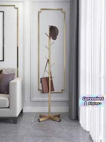 Perchero De Pie De Acero Inoxidable Diseño Minimalista, Soporte Elegante Para Colgar Carteras Y Sombreros En El Hogar - Negro - Ver 1