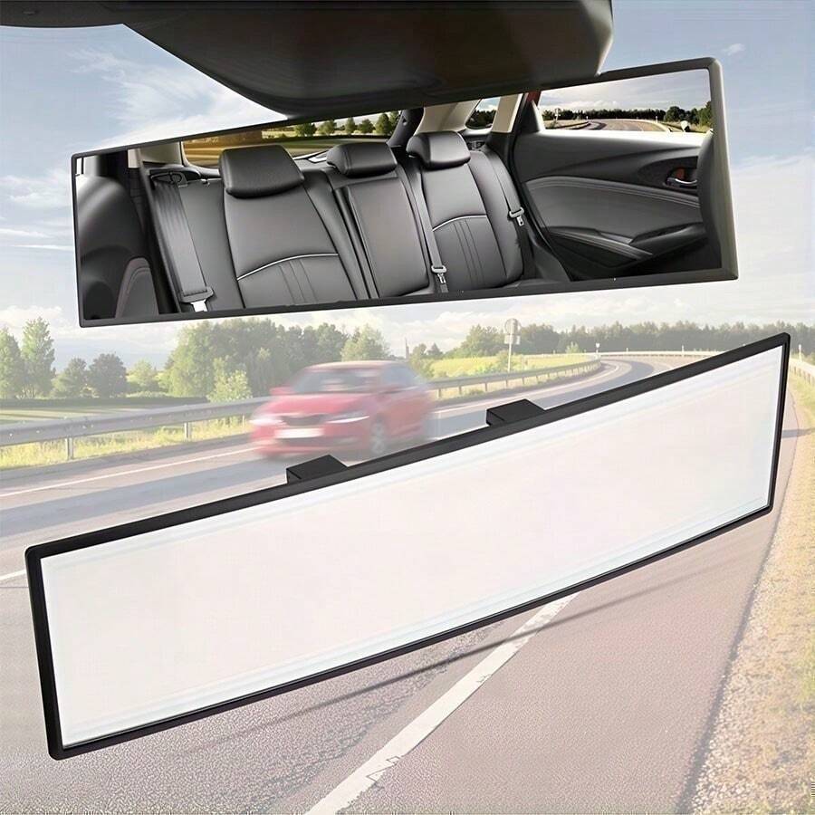 Eliminate Blind Spots: Ultra-Wide Convex Rearview Mirror For Cars, Enhanced Field Of View Interior Rearview Mirror, Easy Installation, Universal Fit For Sedans And SUVs