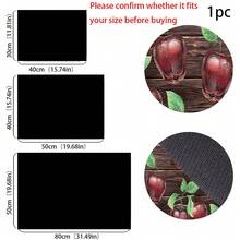1pc Vintage Wood Grain Apple Pattern Rubber Absorbent Dish Mat, Espresso Machine Countertop Absorbent Mat, Sink Drain Mat, Soft Faucet Absorbent Mat, Sink Cup Mat, Home & Kitchen, Bathroom Accessories - Multicolor - View 6